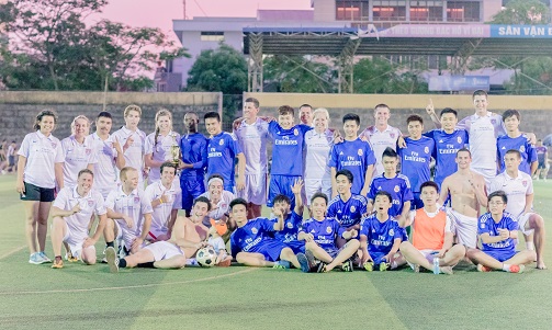 Friendly soccer match between students of ISE and CMA, dated 05/14/2014
